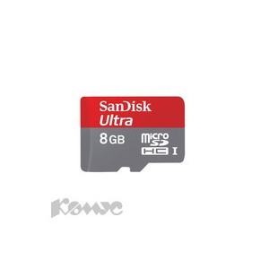 Карта памяти SanDisk Ultra microSDHC 8GB Class10(SDSDQUI-008G-U46)+адап