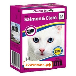 Консервы Bozita Salmon&Clam для кошек с лососем и мидиями кусочки в желе (370 гр)