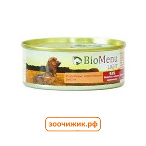 Консервы BioMenu Light для собак индейка+коричневый рис (100 гр)