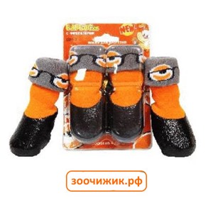 Носки "Барбоски" М/3 c латексным покрытием на завязках оранжевые для собак
