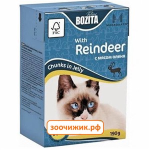 Консервы Bozita mini для кошек кусочки в желе с мясом оленя (Tetra Pak) (190 гр)