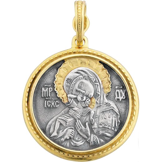 550 Образ божией матери "Взыграние", серебро 925 с позолотой