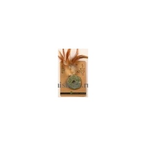 Мон Теро  ЭКО игрушка для кошек  "Колечко с перьями",  5 см,  с кошач.мятой, зелёное /12/144/