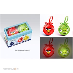 Ел.набор Н88683 Шар Angry Birds 2шт. 8 см светодиод.лампы внутри.