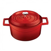  LAVA Литая чугунная кастрюля с крышкой LAVA RED 20см