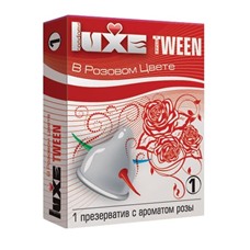 Презерватив Luxe Tween  В розовом цвете  с ароматом розы - 1 шт.