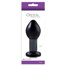 Большая темно-серая стеклянная анальная пробка CRYSTAL PLUG