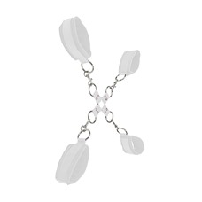 Комплект для бондажа Velcro hand and leg cuffs white SH-OU052WHT