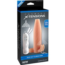 Телесная вибронасадка Duo Clit Climax-Her - 15 см.