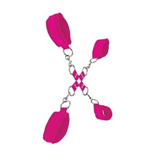 Комплект для бондажа Velcro hand and leg cuffs Pink SH-OU052PNK