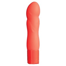 Оранжевый мини-вибратор NEON BLISS VIBRATOR - 9 см.