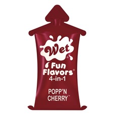 Разогревающий лубрикант Fun Flavors 4-in-1 Popp n Cherry с ароматом вишни - 10 мл.