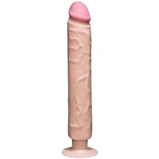 Телесный вибратор The Realistic Cock ULTRASKYN Without Balls Vibrating 12” - 33,5 см.