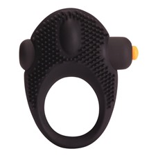 Чёрное эрекционное кольцо с вибрацией Vibrating Cock Ring