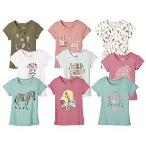 Футболка для девочки 3 шт. оранжевая+мятная+розовая Lupilu