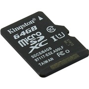 Карта памяти MicroSDXC 64 Gb Kingston class 10 80Mb/s б/ад Canvas Select /UHS-IU1/ SDCS/64GBSP/R80Mb/sW10Mb/s