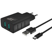 З/У BoraSCO (37265) 2 USB 2.4A + кабель Apple 8-pin белый, 1 м