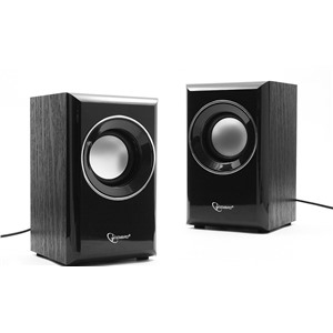 Акустическая система Gembird SPK-204  2.0 black МДФ, 2х3 Вт, регулятор громкости,USB-питание