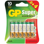 Батарейка GP SUPER 24A  LR03 / AAA BL8+4 ПРОМО (12/576)