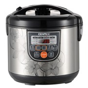 Мультиварка CENTEK CT-1498 черный/сталь 5.0л, 700Вт, 10пр.+28 прогр.мультишеф, тефл. покр.