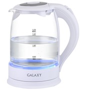 Чайник GALAXY GL 0553 белый 2200Вт, 1.7л, стекло,светодиодная подсветка, белый