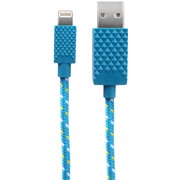 Кабель Qumo (23598) Apple 8-pin MFI, 0.15м синий,  2.4A, нейлон
