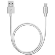 Кабель Deppa (72190) micro USB серебро, 1.2 м,  алюминий/нейлон