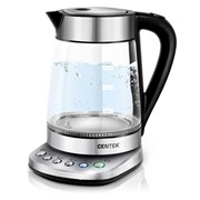 Чайник CENTEK CT-0060 Дубай 2200Вт, 1.7л, стекло, 4темп. реж.,  подставка, LED