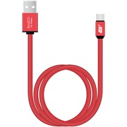 Кабель BoraSCO (34453) micro USB красный, 1 м, 3A,  нейлоновая оплетка