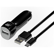 Авто З/У BoraSCO (22031) 1 USB 1A + кабель micro USB,  черный, 1 м.