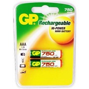 Аккумулятор GP  75AAAHC / R03 (750 mAh) BL2 (2/20)