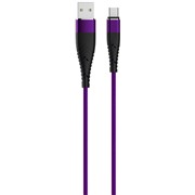 Кабель OLMIO (039053) Solid USB-C, индиго  1.2 м, 2.1A, усиленный