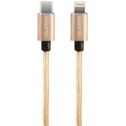 Кабель Qumo (23740) USB-C - Apple 8-pin MFI, золото, нейлон, 2.4A, 1м