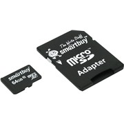 Карта памяти MicroSDXC 64 Gb SmartBuy class 10 UHS-1 / SB64GBSDCL10-01