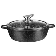 Сотейник LARA LR02-211 Rio  24*7,5см, 2,9л, мрамор, индукц.