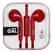 Наушники GAL HM-060RD красный вкладыши с микрофоном