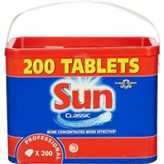 Таблетки для посудомоечных машин Sun Classic (200 штук в упаковке)