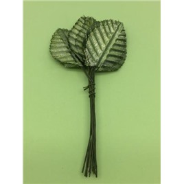 Листочки декоративные 3,2см х 5см. Цвет: 3 green (зеленый). Упак 12 листочков.