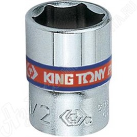 Головка торцевая стандартная шестигранная 1/4", 1/4", дюймовая, KING TONY, 233508S
