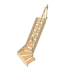 №2.2.1. Лестница с поворотом на 90 градусов, с забежными ступенями и ступенями "утиный шаг", интернет-магазин Sportcoast.ru