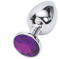 Luxurious Tail Анальная пробка, серебристая 
С фиолетовым кристаллом