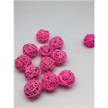 Ротанговые шары 3см В упак 12 шт. Цвет: бледно-розовый (light pink)
