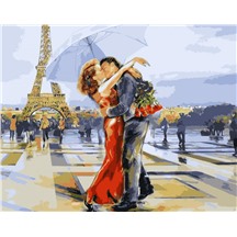 Картина для рисования по номерам "Влюбленные в Париже" арт. GX 3122