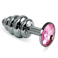 LoveToy Silver Spiral, розовый
Серебристая анальная втулка с розовым кристаллом