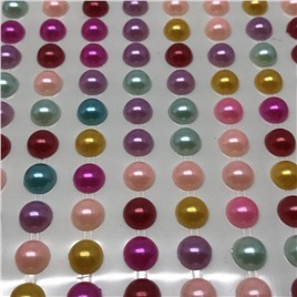 Стикеры полубусины 8мм, микс