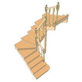 №3.1.5.4. Лестница с разворотом на 180 градусов, с забежными ступенями, интернет-магазин Sportcoast.ru