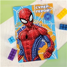 Картина пайетками "Супер-герой" Человек-паук, арт. 2797998