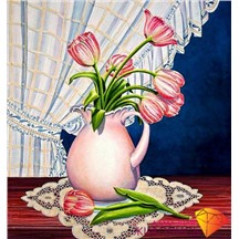 Картина стразами (набор) "Тюльпаны у окна" АЖ-1234
