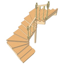 №3.1.6.2. Лестница с разворотом на 180 градусов, с забежными ступенями, интернет-магазин Sportcoast.ru
