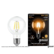  Gauss Лампа Gauss LED Filament G95 E27 6W 2700K 105802106